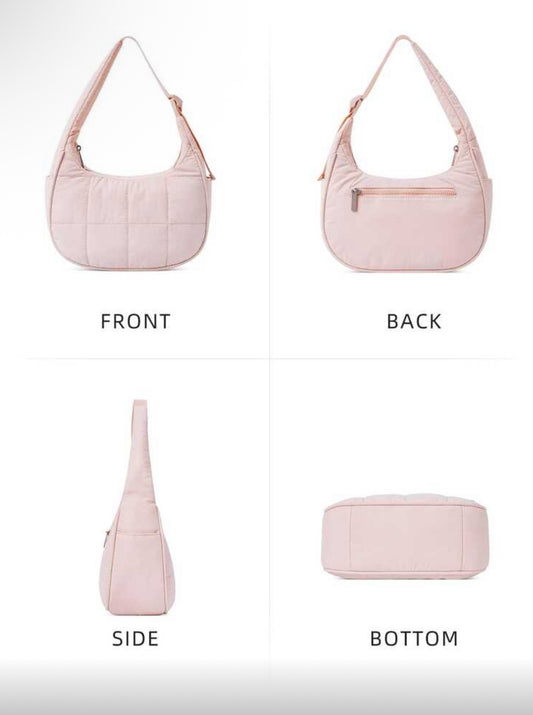Blush Puffer Shoulder Bag