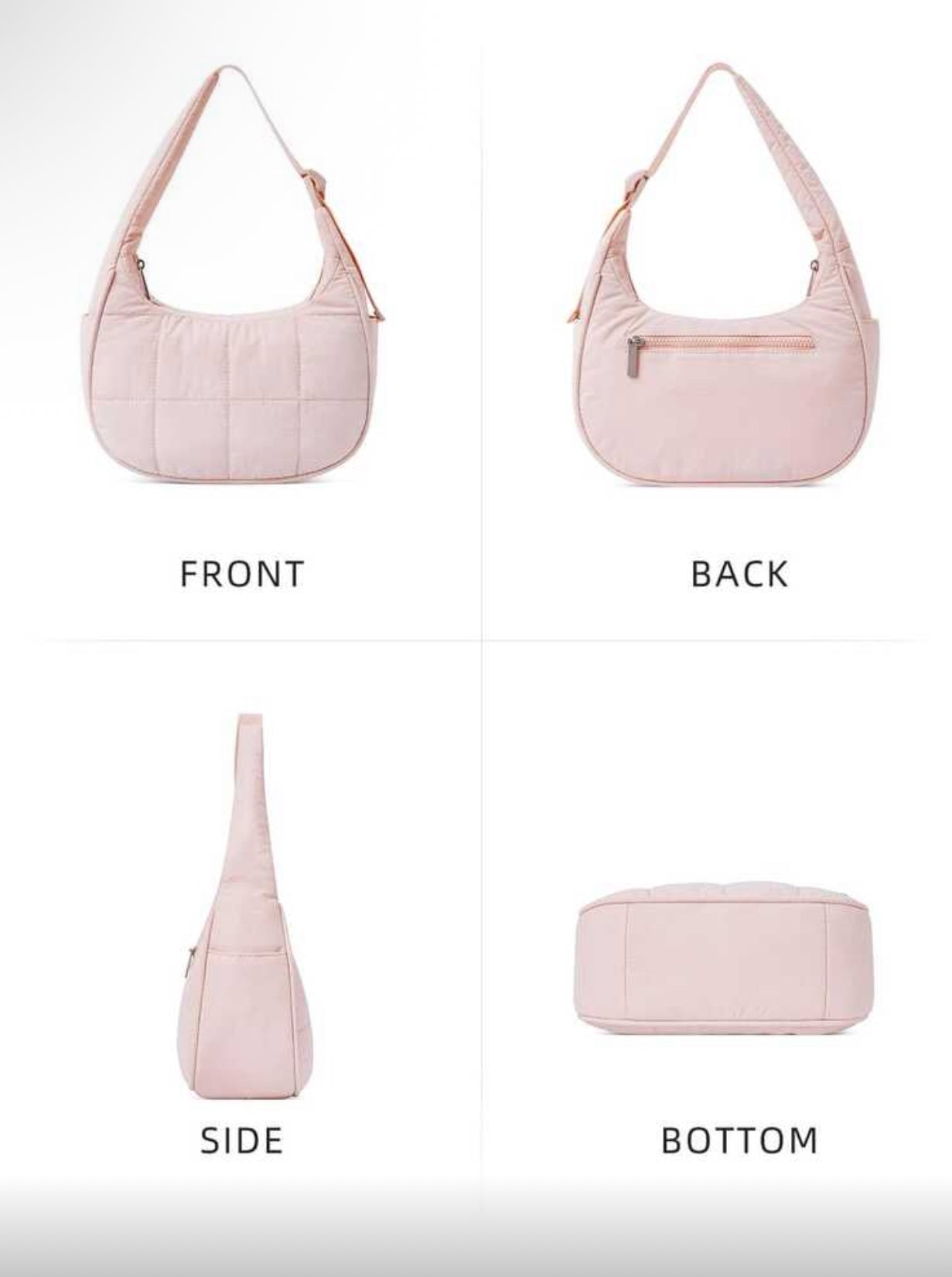 Blush Puffer Shoulder Bag